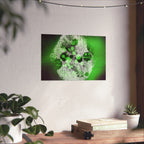 Abstract Neon Green Art Poster — Matte Horizontal Wall Print