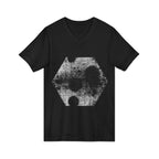 Hex Moon Graphic Tee Design Hex30 — Distressed Space Cheese Vintage Astronomy V-Neck T-Shirt