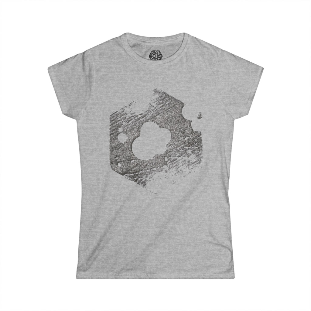 Women's T-Shirt — Distressed Hexagon Moon Graphic Tee