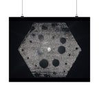 Abstract Hexagon Poster — Minimal Black & Gray Matte Horizontal Wall Art