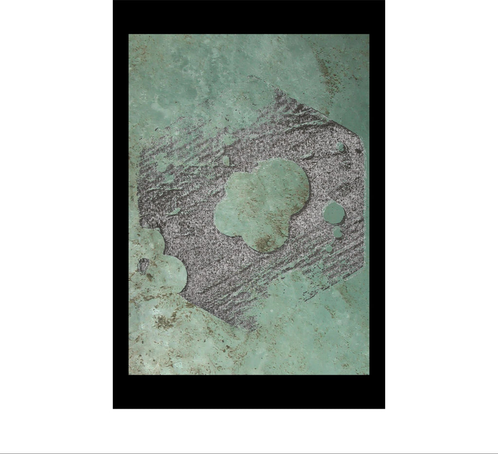 Patina Abstract Texture Matte Vertical Poster | Green Rust Industrial Wall Art