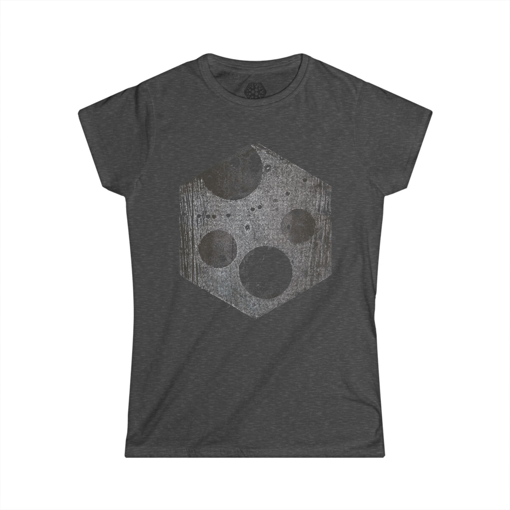 Hexagon Moonlight dames T-shirt — Geometrisch hemels grafisch shirt 