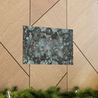 Abstracte zeshoekige poster in aquamatte kleur 
