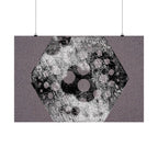 Abstract Hexagon Art Poster — Textured Geometric Matte Horizontal Print