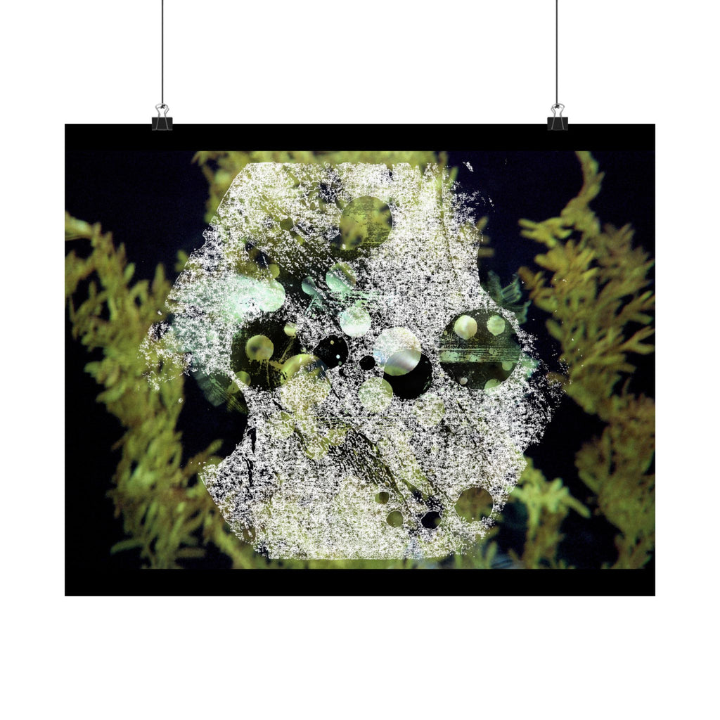 Abstract Green Algae Matte Poster — Botanical Ocean Wall Art (Horizontal)