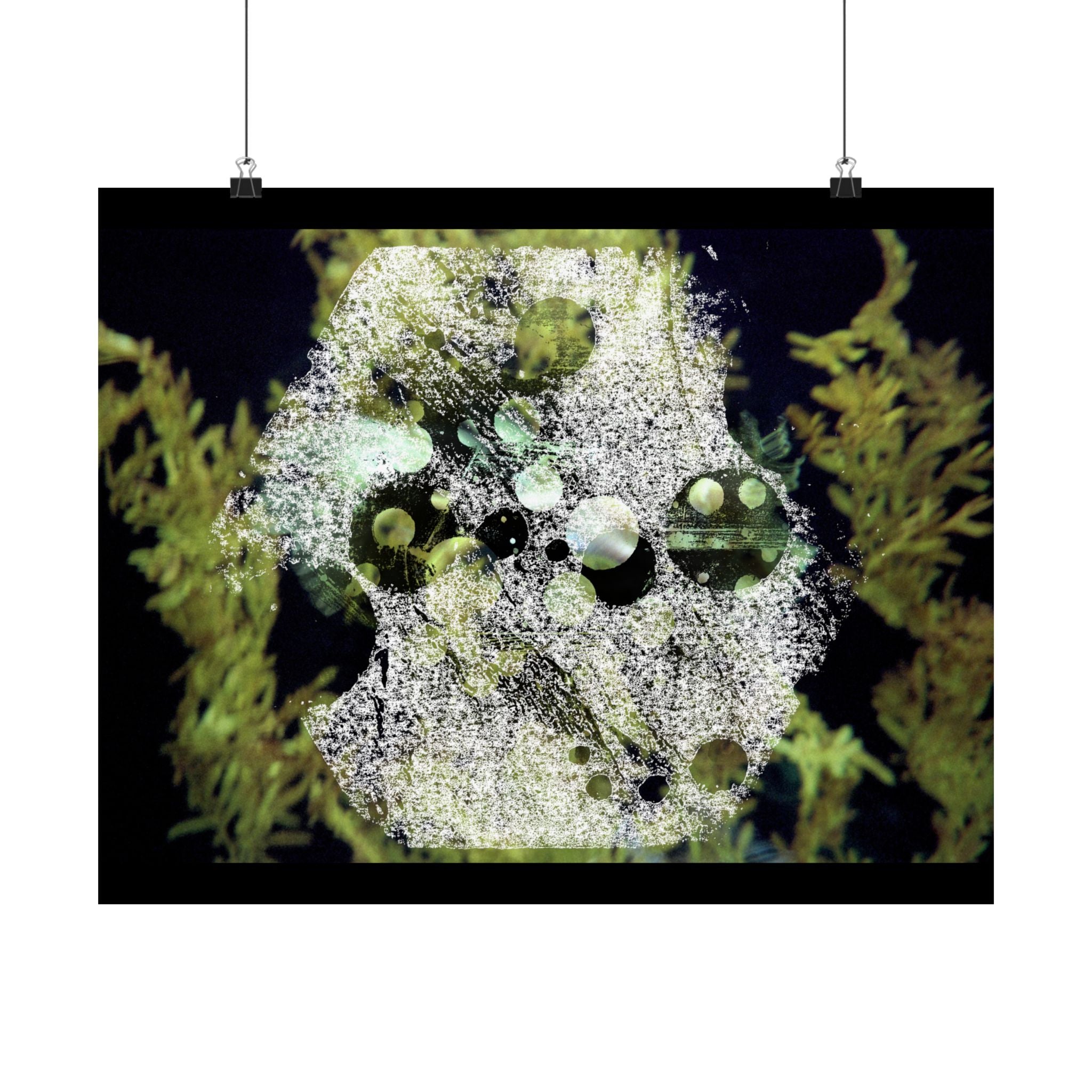Abstract Green Algae Matte Poster — Botanical Ocean Wall Art (Horizontal)