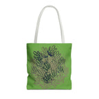 Green Abstract Coral Tote Bag – Ocean-Inspired All-Over Print Tote