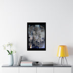 Abstract Geometric Matte Poster — Blue Hexagon Pattern Art Print