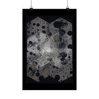 Abstract Geometric Dot Matte Poster — Monochrome Hex Pattern Wall Art