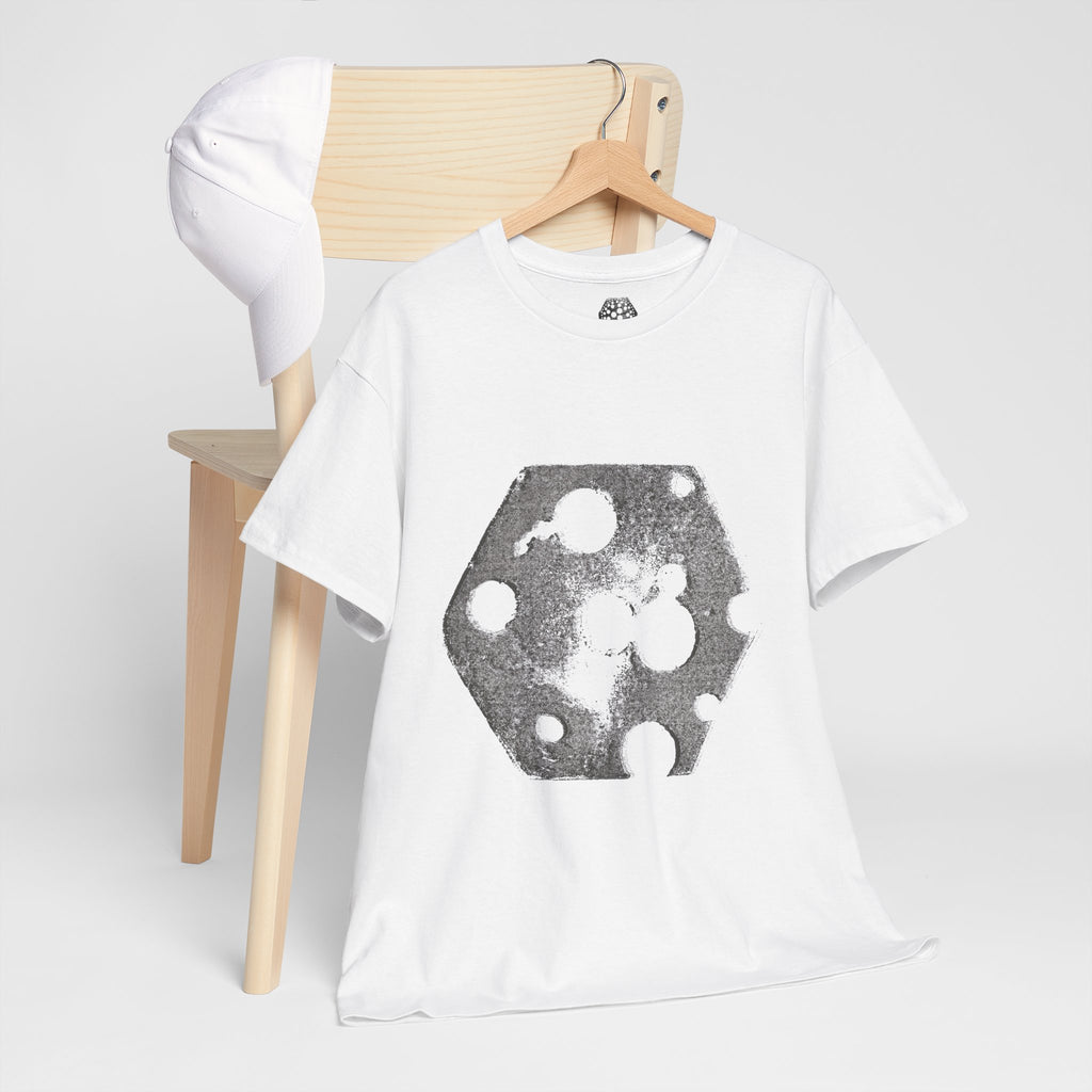 Hexagon Circles Graphic Tee — Digital Manual Print Art