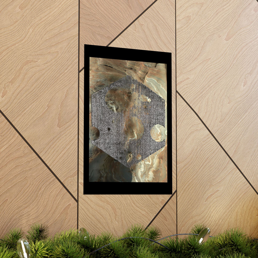 Abstract Earthtone Hexagon Poster Matte Vertical Poster | Geometric Wall Art