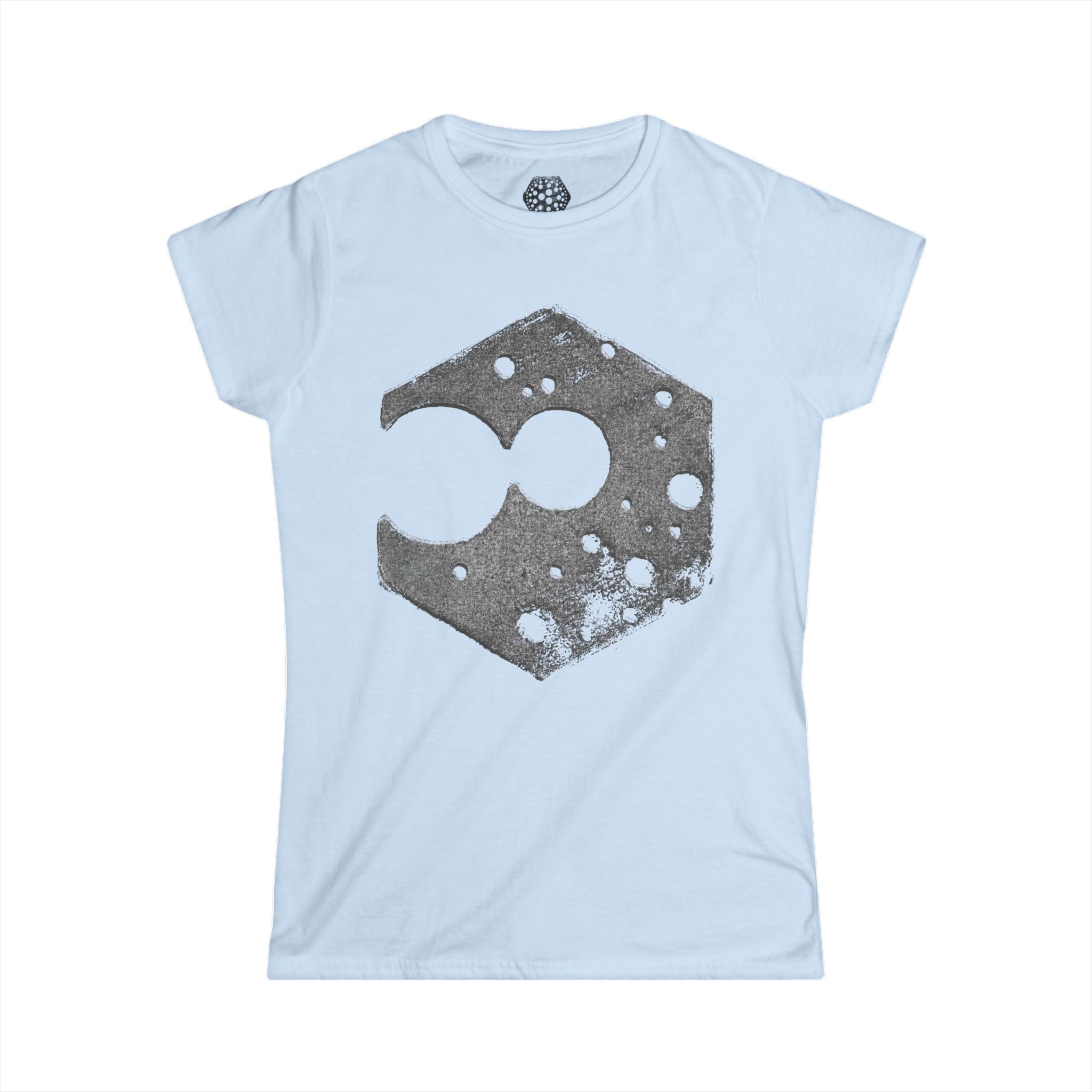 Damesshirt — Abstracte zeshoekige maanprint 