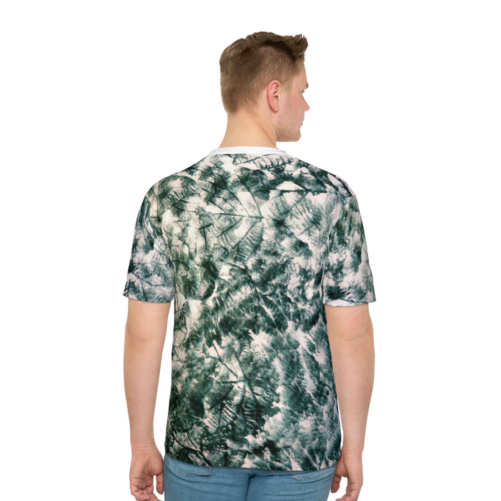 Forest Fern All-Over Print T-Shirt — Green Leaf Pattern, Nature-Inspired Casual Tee