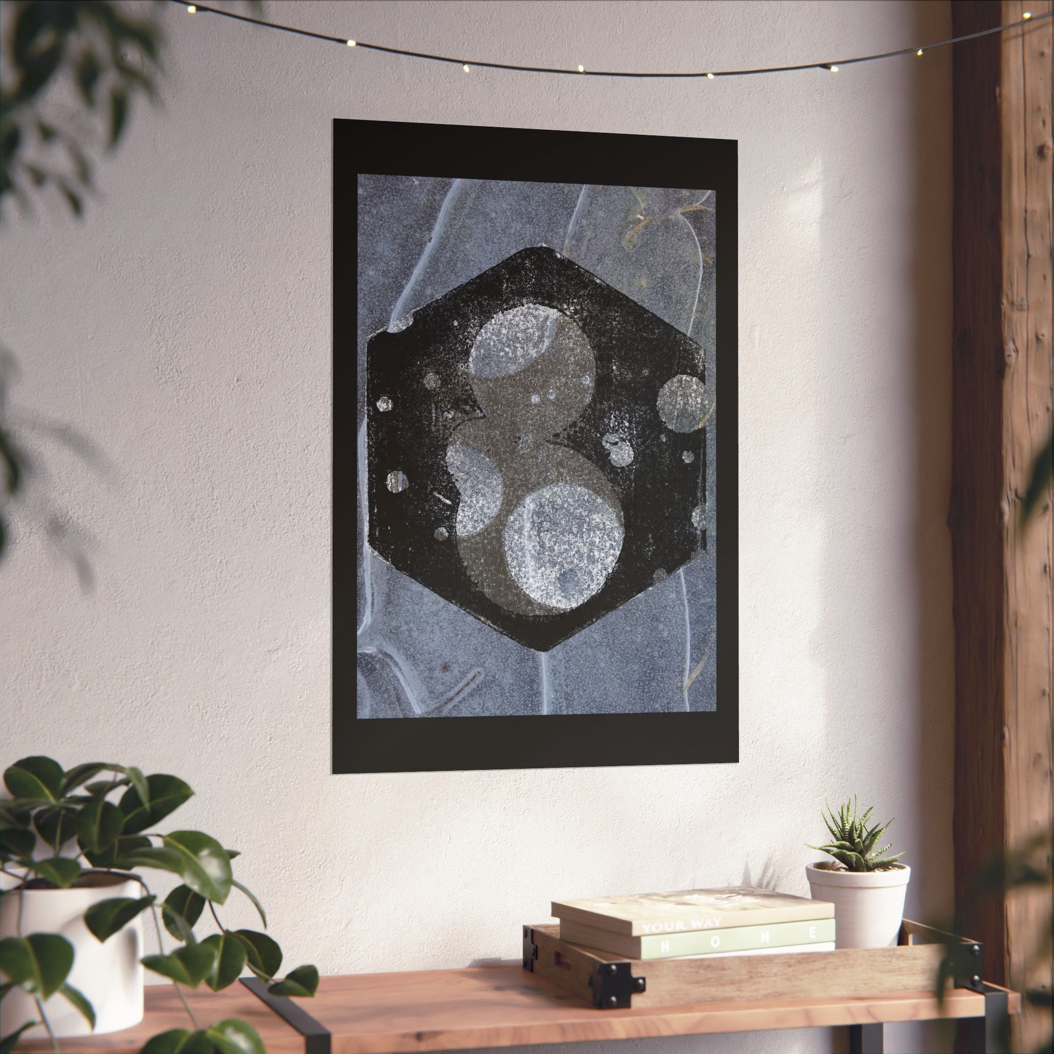 Abstract Geometric Hexagon Poster — Matte Vertical Wall Art