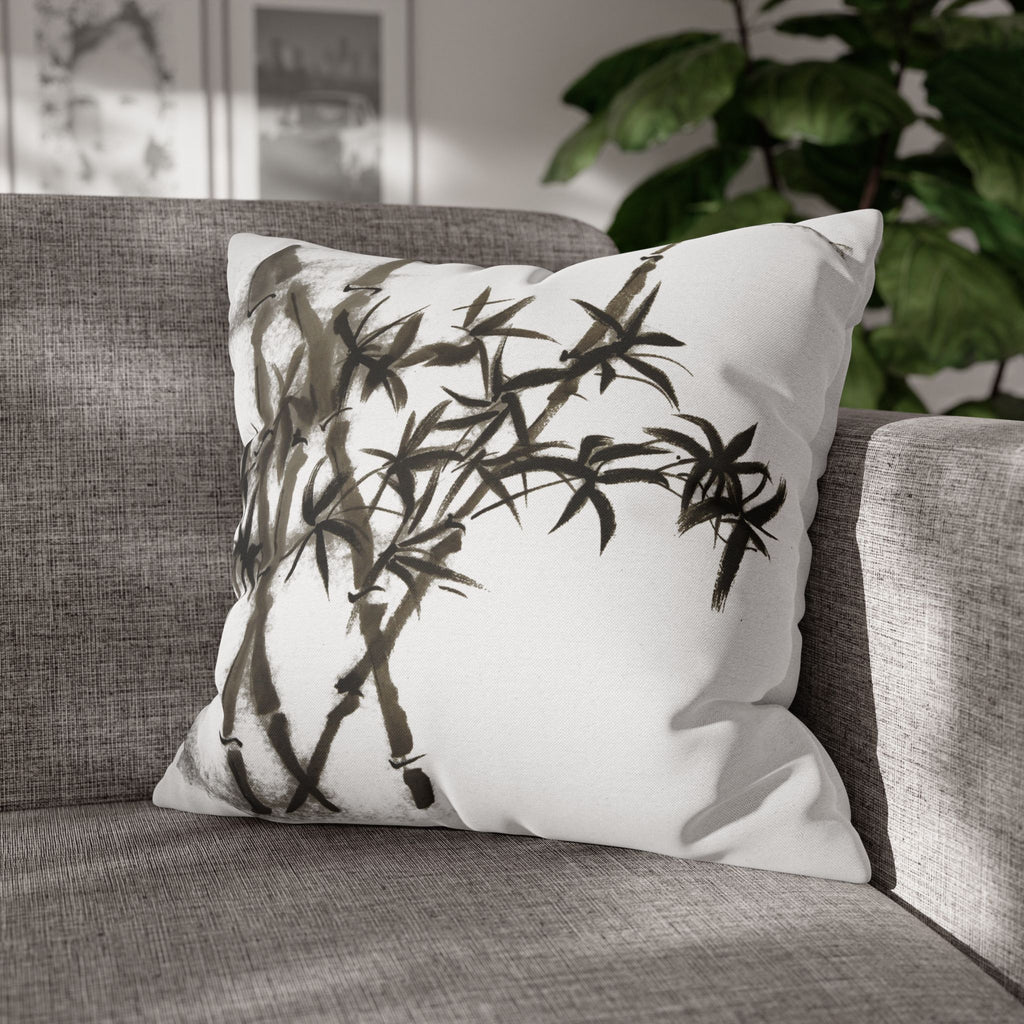 Bamboo Ink Sumi-E Decorative Pillowcase