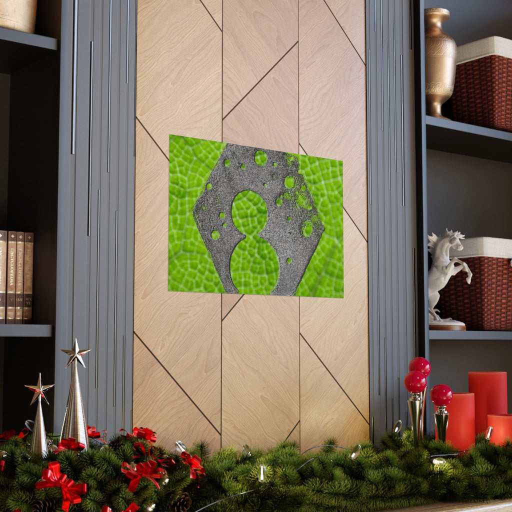 Bladstructuur nummer 8 poster, mat, horizontaal, groene botanische muurdecoratie 