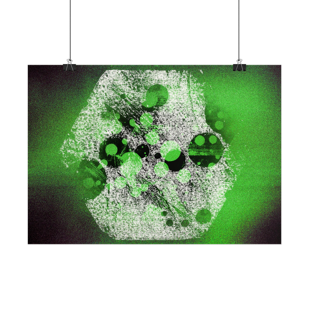 Abstract Neon Green Art Poster — Horizontal Wall Print