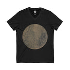 Vintage Blue Moon V-Neck Tee — Distressed Lunar Graphic T-Shirt