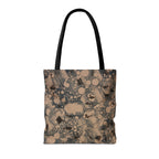 Abstract Marble Pattern Tote Bag — Neutral Honeycomb Bubble Design