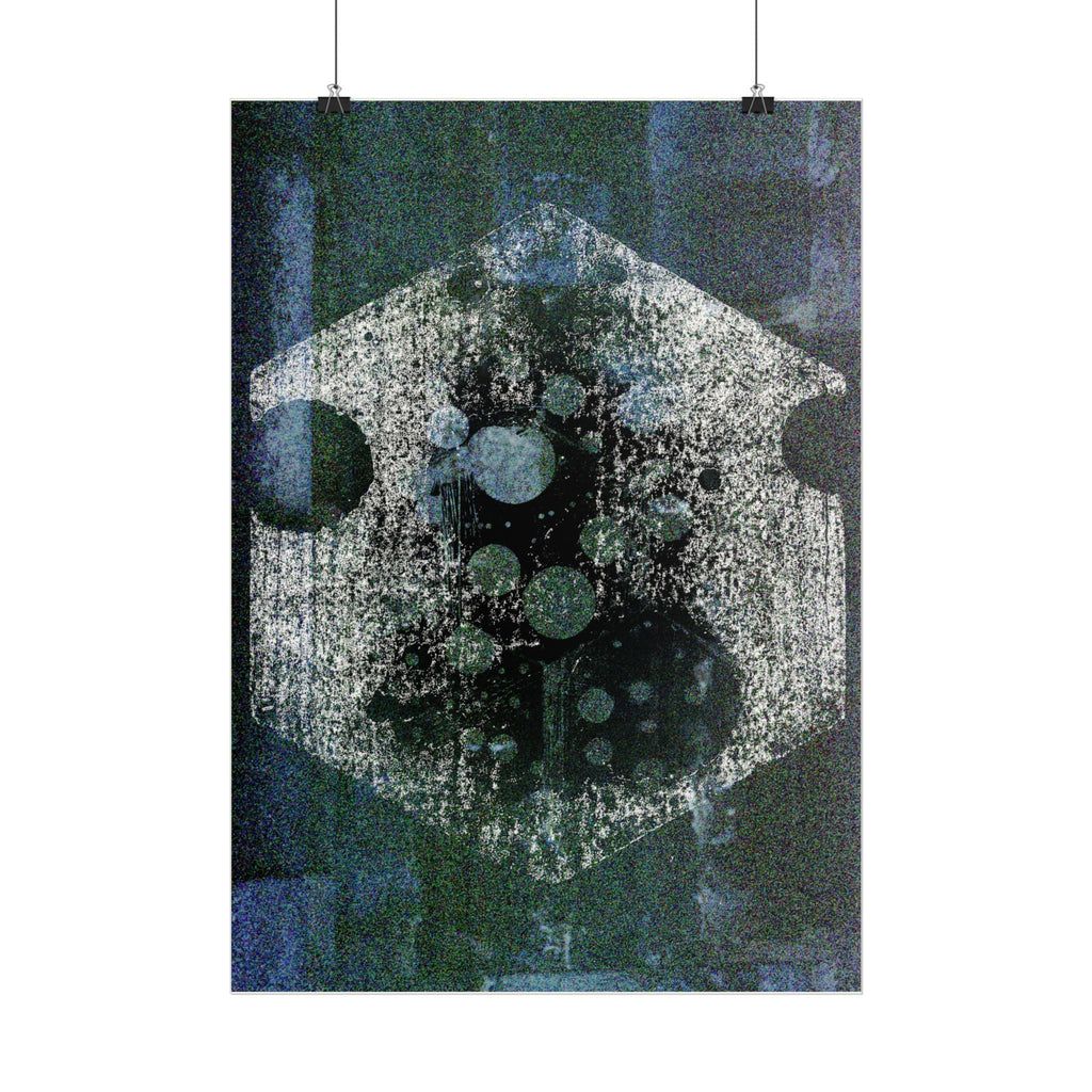 Abstracte zeshoekige maankunstposter — Verticale wandprint 