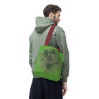 Green Abstract Coral Tote Bag – Ocean-Inspired All-Over Print Tote