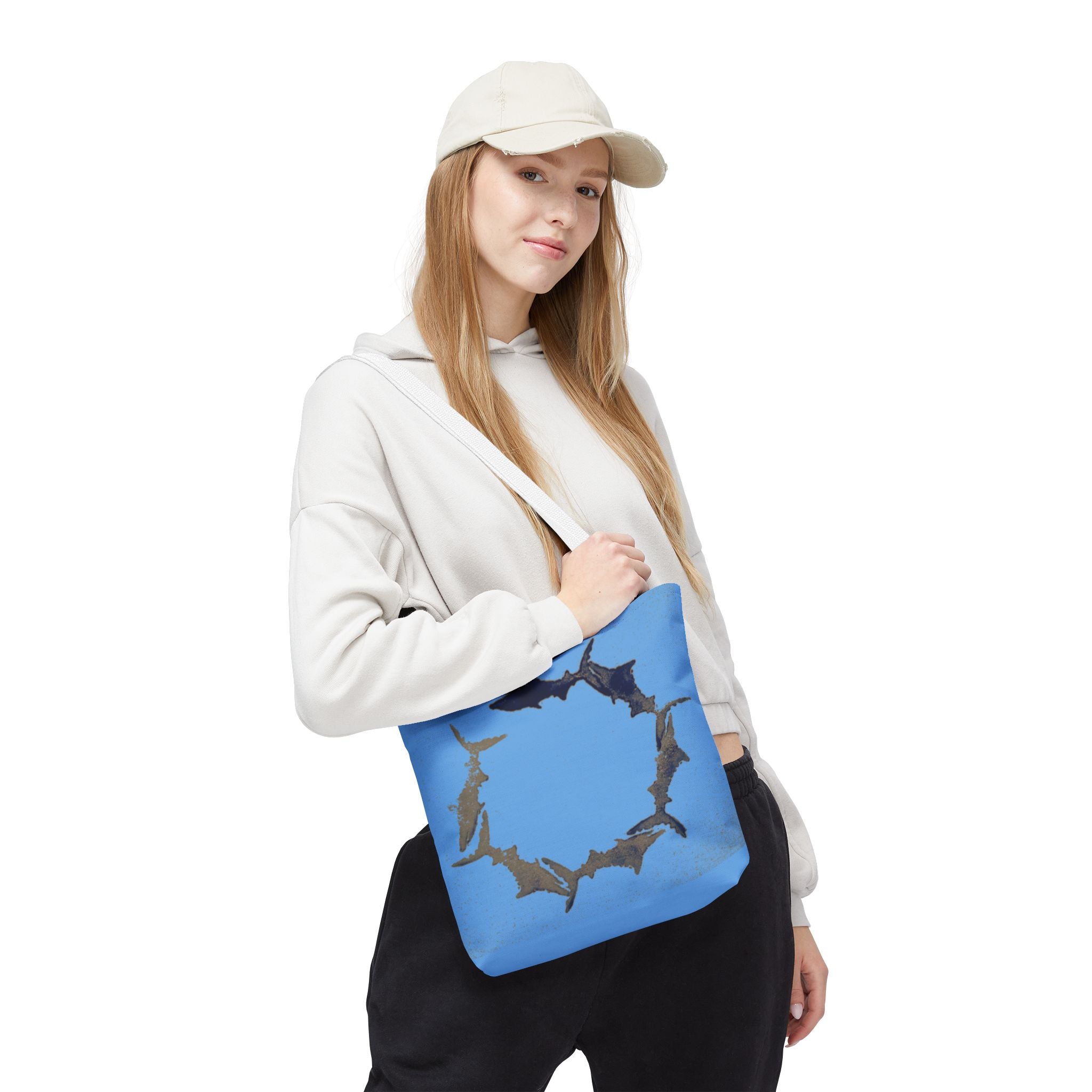 Shark Circle Tote Bag – Ocean Wildlife Canvas Tote