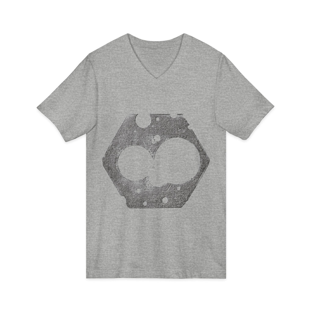 Hex Moon Graphic V-Neck Tee Design Hex04 — Distressed Space Cheese Vintage Astronomy V-Neck T-Shirt