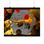 Abstracte Hex Overlay Matte Poster — Moderne Kunst Muurprint 