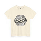 Hexagon Circles Graphic Tee — Digital Manual Print Art