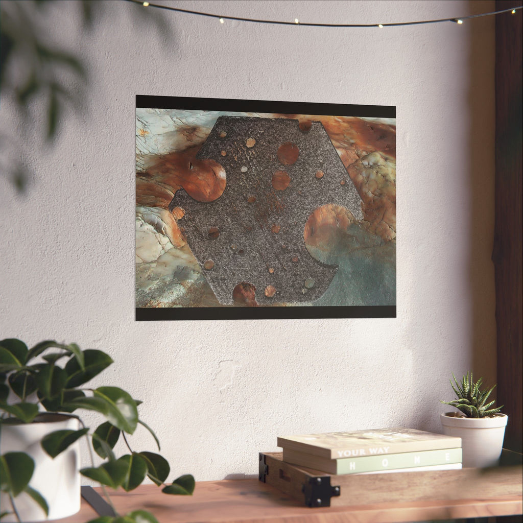 Abstracte poster met geologische textuur — Matte horizontale kunstprint 