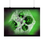 Abstract Green Hexagon Matte Horizontal Poster — Geometric Modern Wall Art
