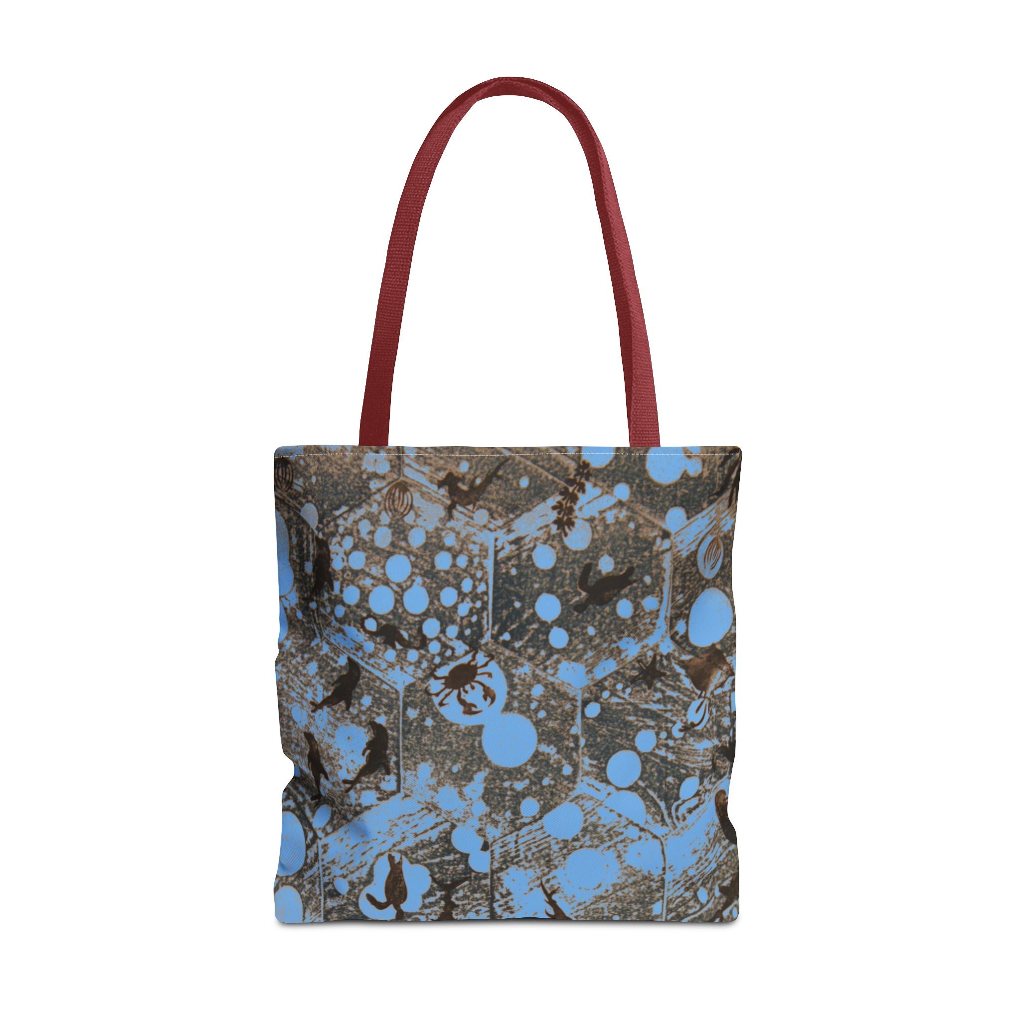 Abstract Blue Splatter Tote Bag - Artistic All-Over Print