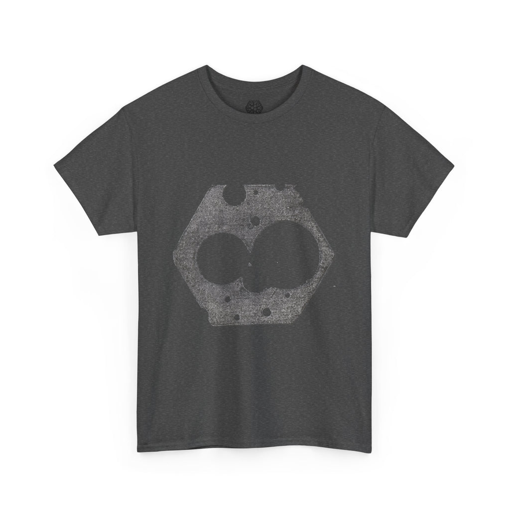 Hexagon Circles Graphic Tee — Digital Manual Print Art