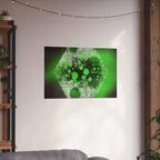 Abstract Neon Green Geometric Poster — Matte Horizontal Art Print