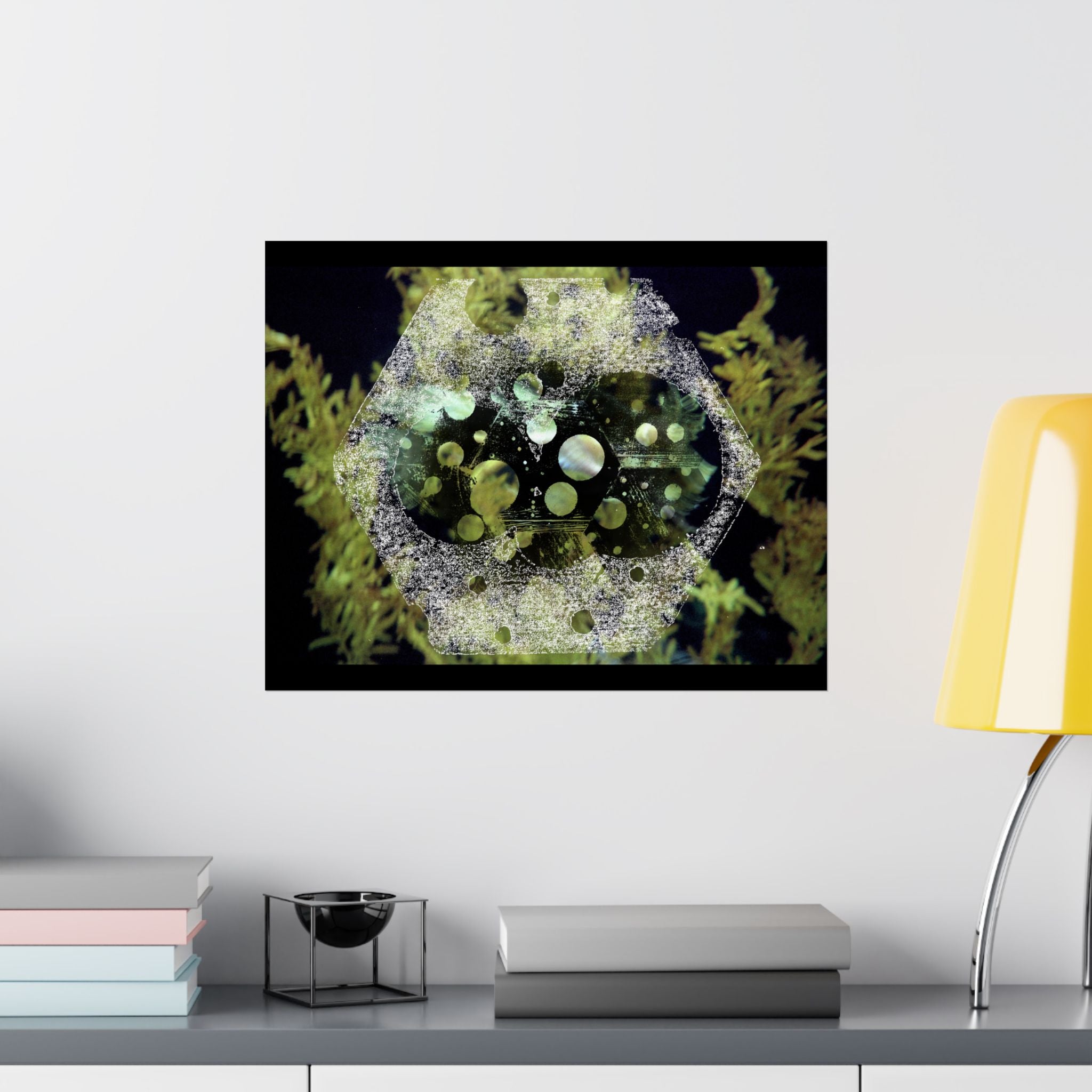 Abstract Green Bubbles Matte Poster — Horizontal Nature-Inspired Wall Art