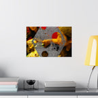 Abstracte Hex Overlay Matte Poster — Moderne Kunst Muurprint 