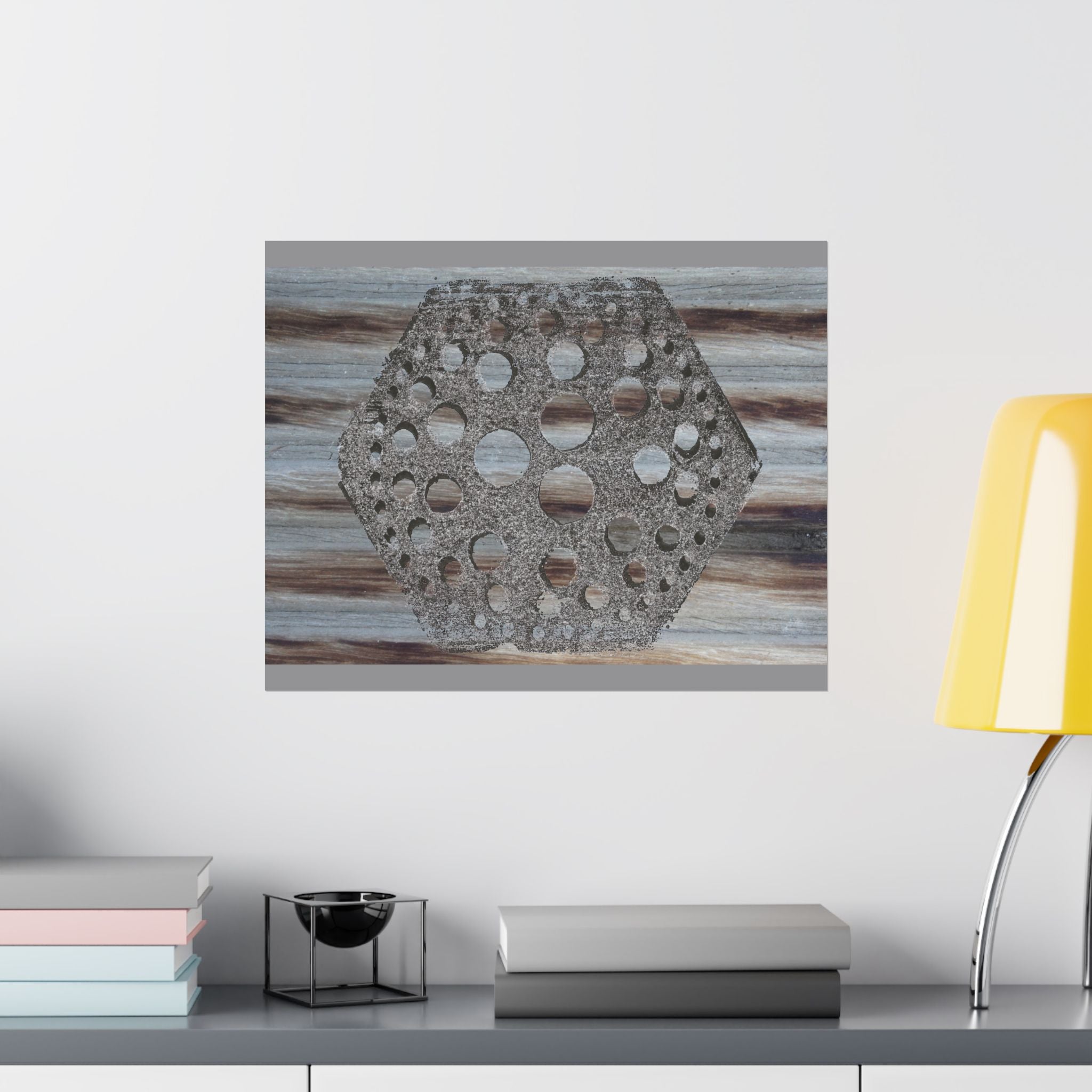 Rustic Honeycomb Poster Matte Vertical Poster | Hexagon Wall Art, Barn Wood Texture