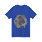 Hex Moon Graphic Tee Design Hex14 — Distressed Space Cheese Vintage Astronomy V-Neck T-Shirt