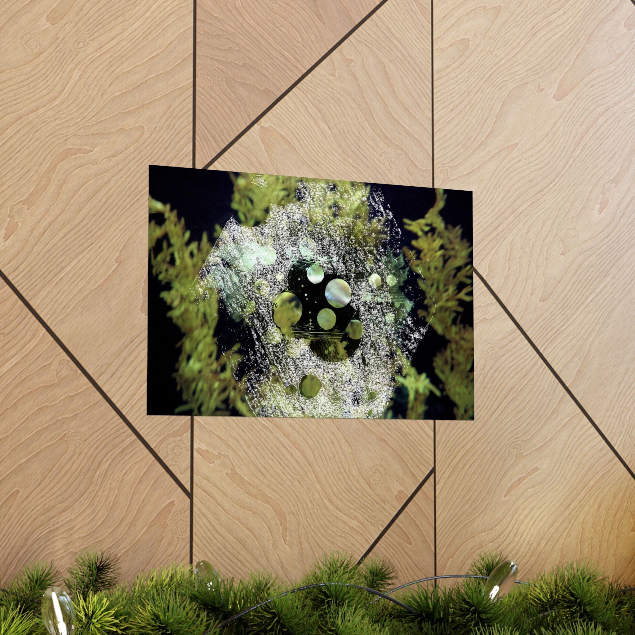 Abstracte natuurcollage, matte horizontale poster 