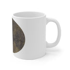 Ceramic Mug — Rustic Bronze Abstract Circle Coffee Cup - no 24