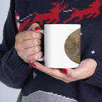 Rustieke keramische mok met bosbladmotief — Koffiekopje geïnspireerd op de natuur - nr. 38 