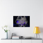 Abstracte zeshoekige paarse rook matte poster 