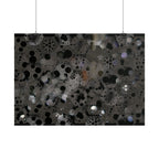 Abstracte poster met zwarte bubbels, horizontaal geplaatst — Moderne minimalistische muurdecoratie 