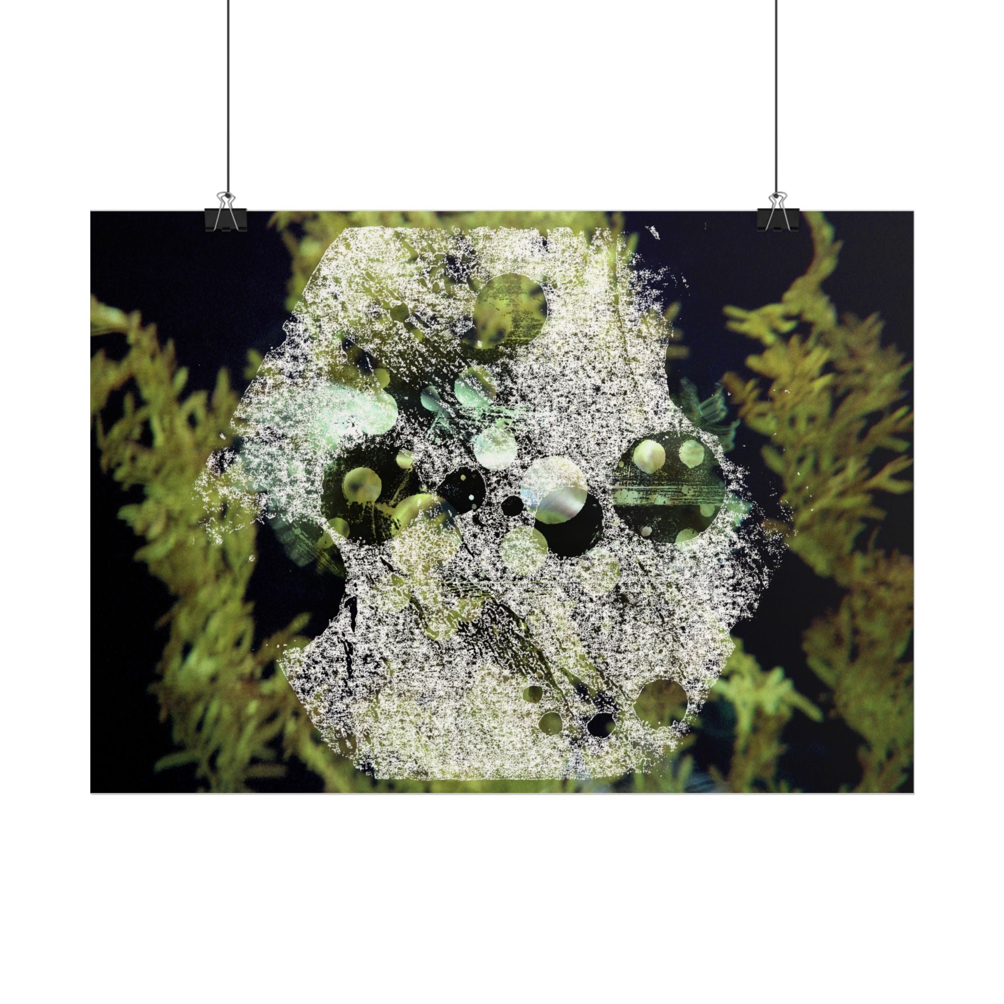 Abstracte poster met groene algen — Botanische oceaan muurdecoratie (horizontaal) 