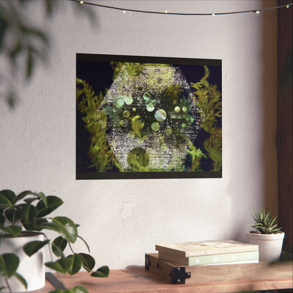 Abstract Green Geometry Matte Poster — Horizontal Wall Art