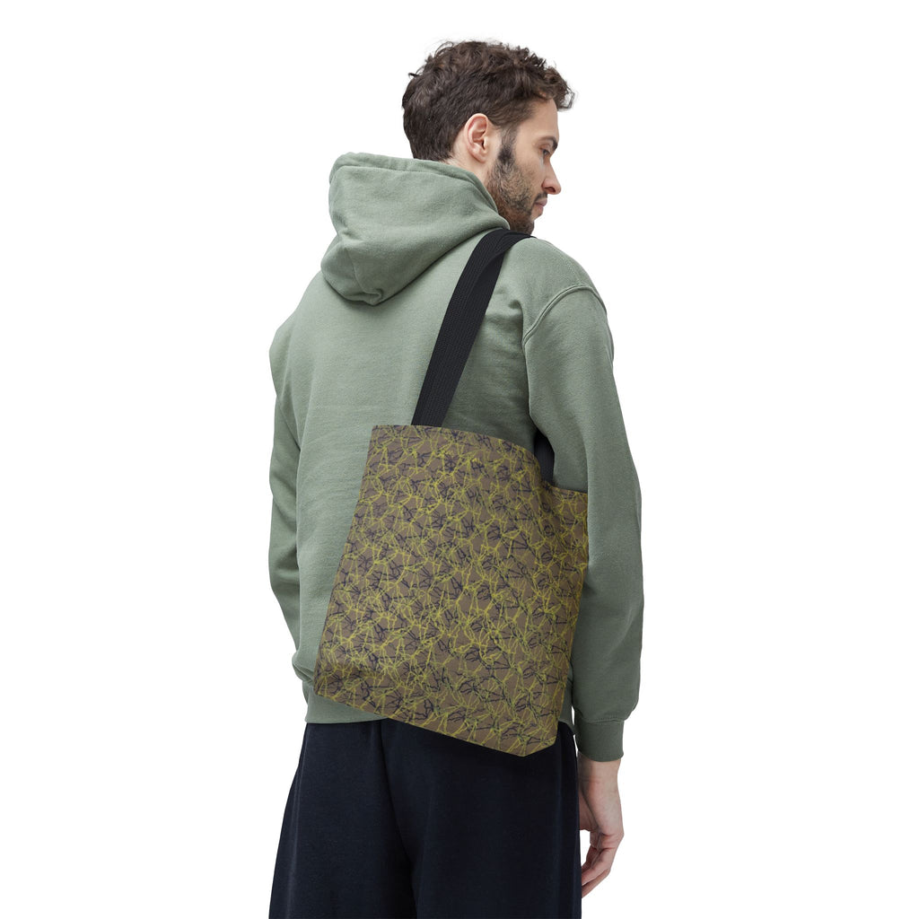 Abstract Olive Mosaic Tote Bag — All-Over-Print Reusable Shopper