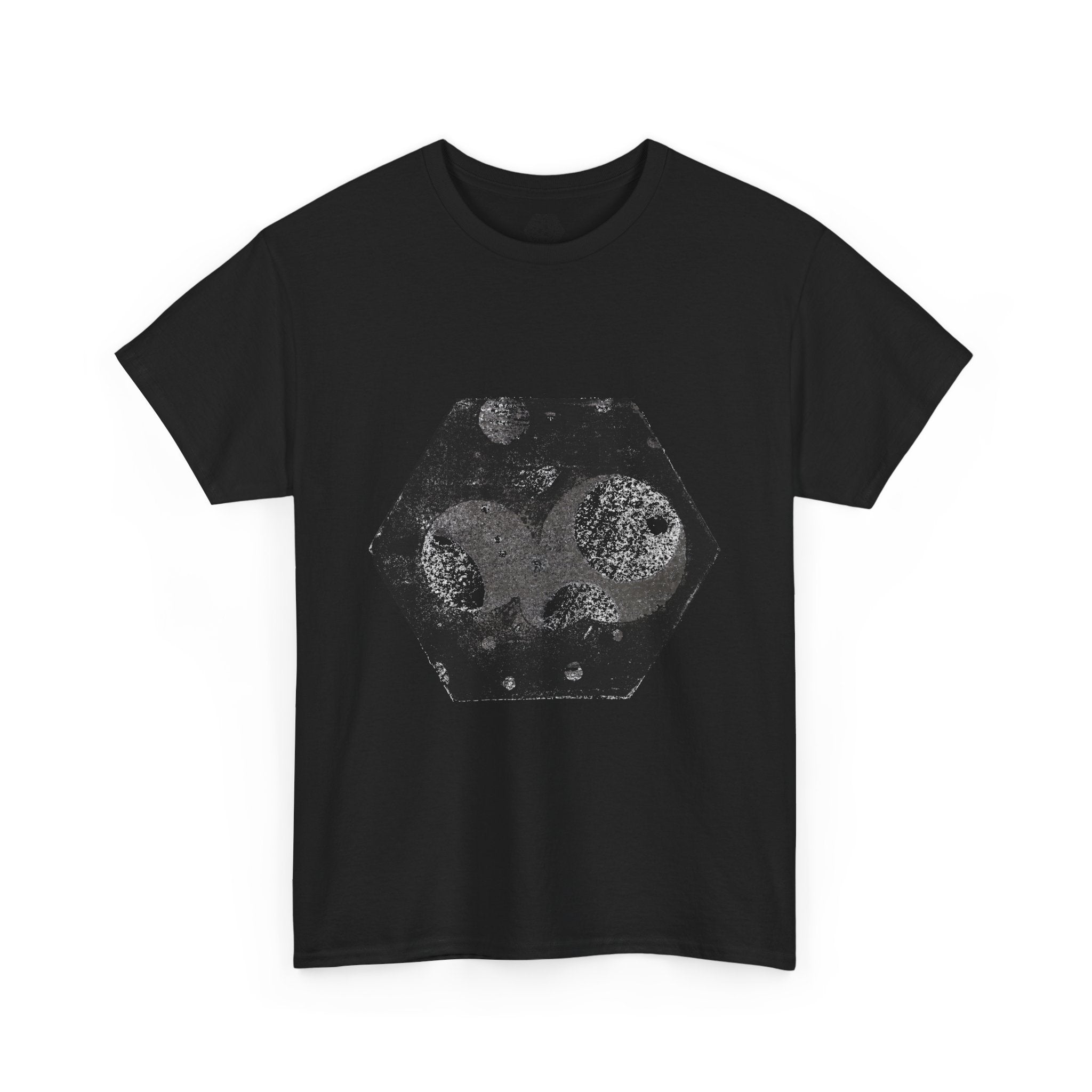 Hex Moon Graphic Tee — Distressed Space Cheese Vintage Astronomy T-Shirt