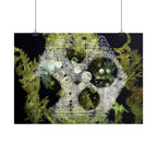 Abstract Green Coral Reef Poster — Ocean-Inspired Horizontal Wall Art