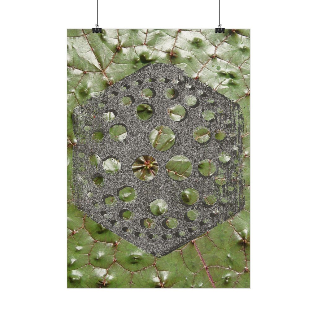 Geometric Hexagon Pattern Poster | Botanical Leaf Texture