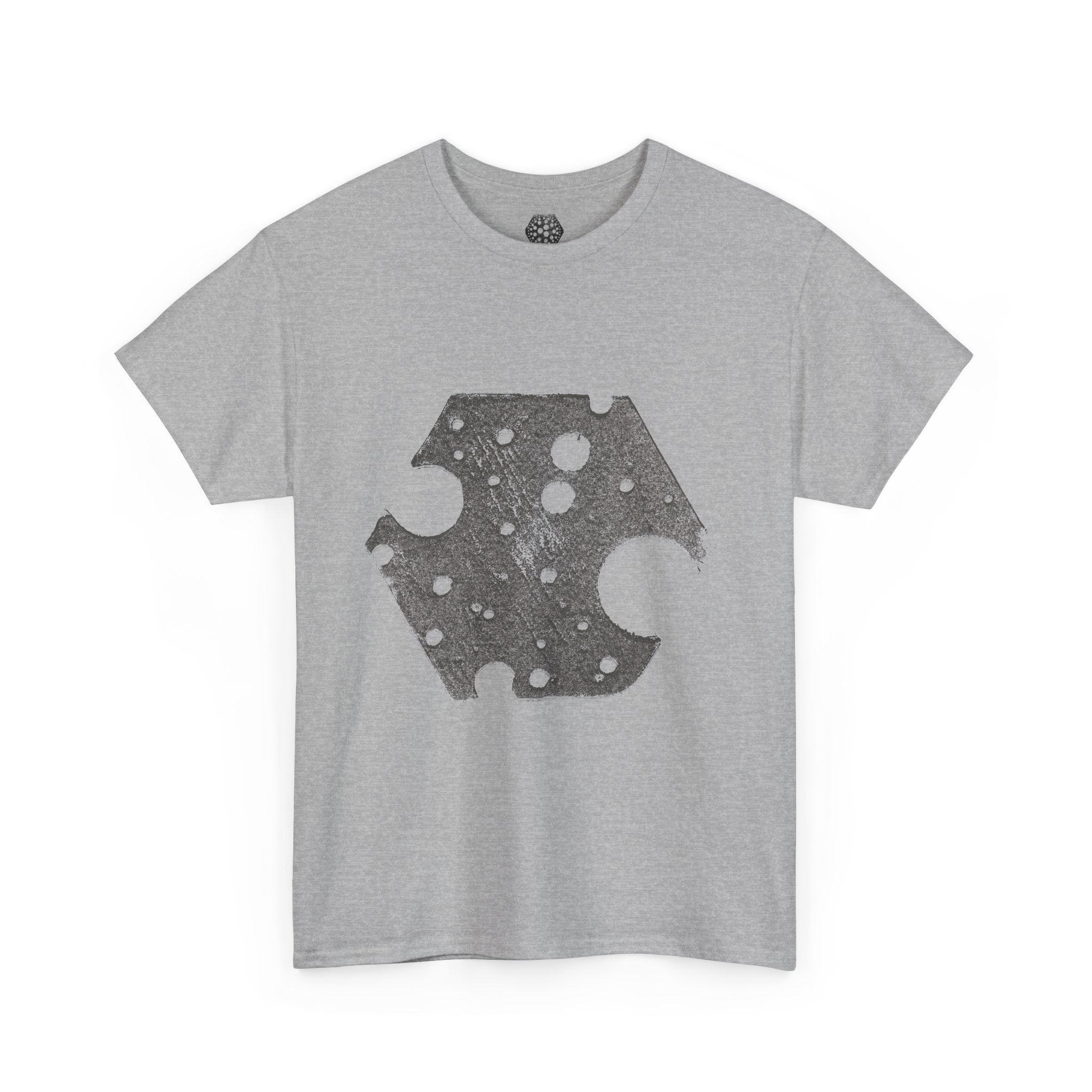 Hexagon Circles Graphic Tee — Digital Manual Print Art